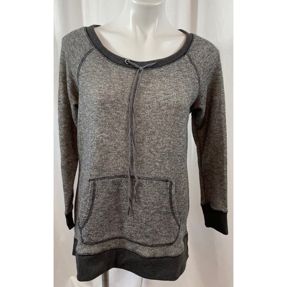 French Laundry Sweater Grey Light Pocket Crew Neck